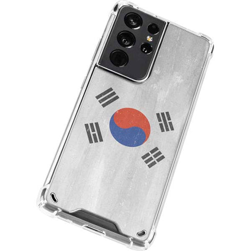 South Korean Flag Distressed Galaxy S21 Ultra 5G Clear Case